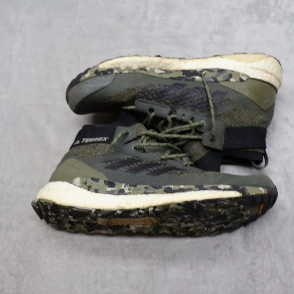 Adidas Mens 12 Athletic Shoes Green Camo Terrex Free Hiker Boost Trail Trekking